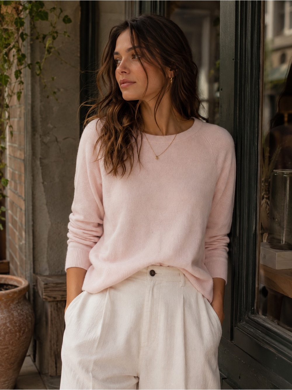 EQUIPMENT 100% Cashmere Ballet Pink Crewneck Sweater | L